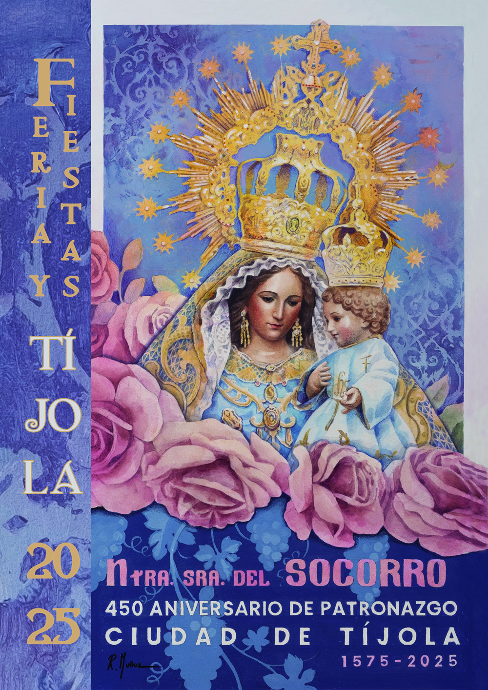 Imagen de la Portada del Programa de Fiestas de Verano de Tíjola 2025 Con imagen de la Virgen del Socorro del 450 aniversario